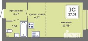 Студия квартира, вторичка, 28м2, 3/7 этаж