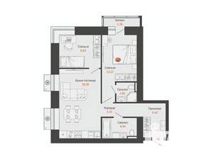 2-к квартира, вторичка, 60м2, 2/9 этаж