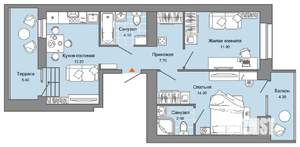 2-к квартира, вторичка, 58м2, 8/8 этаж