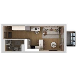 Студия квартира, вторичка, 27м2, 2/9 этаж