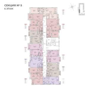 3-к квартира, строящийся дом, 63м2, 6/6 этаж