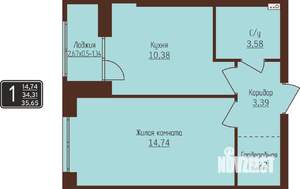 1-к квартира, строящийся дом, 36м2, 4/8 этаж