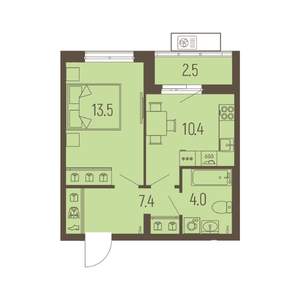1-к квартира, вторичка, 37м2, 2/16 этаж