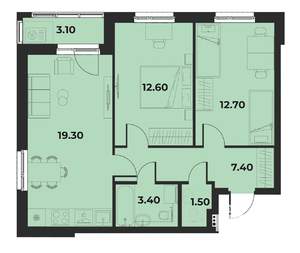 3-к квартира, вторичка, 59м2, 4/15 этаж