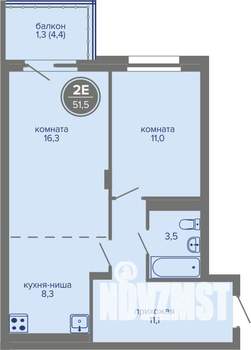 2-к квартира, вторичка, 52м2, 23/26 этаж
