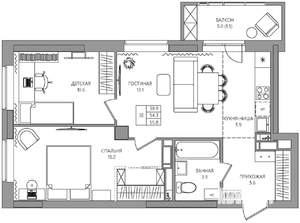 3-к квартира, вторичка, 56м2, 12/22 этаж