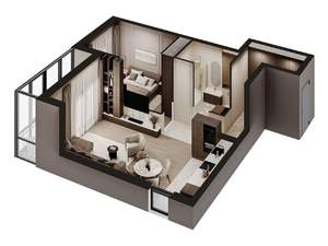 Студия квартира, строящийся дом, 54м2, 2/6 этаж