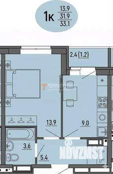 1-к квартира, вторичка, 32м2, 9/25 этаж