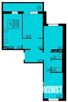 3-к квартира, вторичка, 64м2, 5/10 этаж