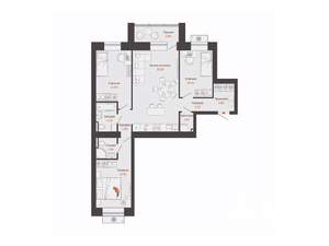 3-к квартира, вторичка, 83м2, 2/9 этаж