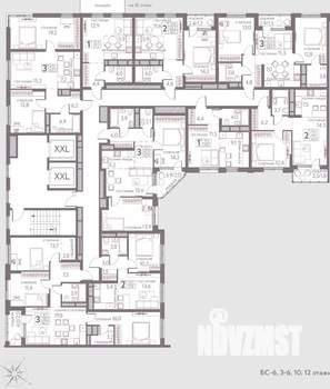 3-к квартира, строящийся дом, 63м2, 12/20 этаж