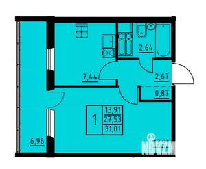 1-к квартира, вторичка, 31м2, 6/8 этаж