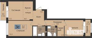 3-к квартира, вторичка, 58м2, 4/4 этаж