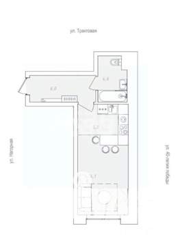 Студия квартира, строящийся дом, 30м2, 2/9 этаж