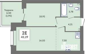 2-к квартира, вторичка, 42м2, 1/7 этаж