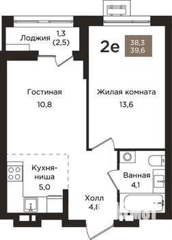 2-к квартира, вторичка, 40м2, 7/9 этаж