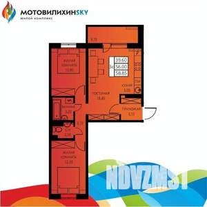 3-к квартира, вторичка, 59м2, 1/8 этаж