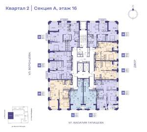 2-к квартира, строящийся дом, 41м2, 16/19 этаж