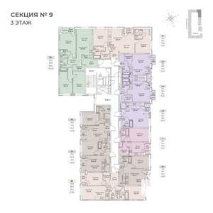 2-к квартира, строящийся дом, 44м2, 3/6 этаж