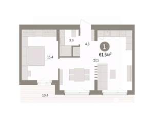 1-к квартира, вторичка, 62м2, 8/11 этаж