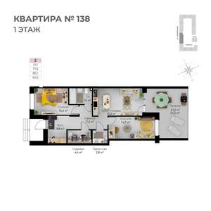 3-к квартира, строящийся дом, 102м2, 1/6 этаж
