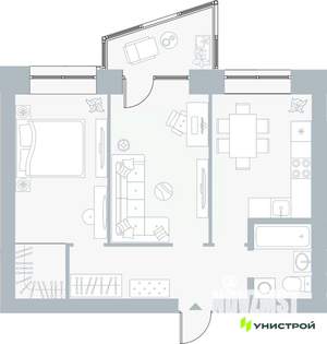 2-к квартира, вторичка, 52м2, 2/5 этаж