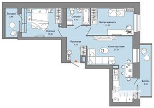 2-к квартира, вторичка, 62м2, 8/8 этаж