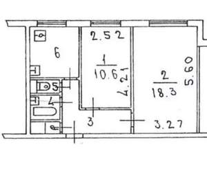 2-к квартира, вторичка, 44м2, 4/5 этаж