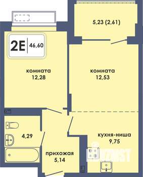 2-к квартира, вторичка, 47м2, 6/10 этаж