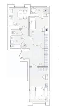 2-к квартира, вторичка, 61м2, 6/11 этаж