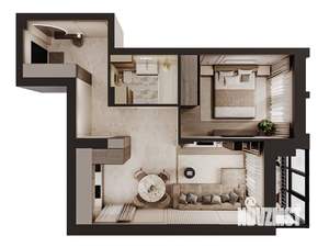 2-к квартира, строящийся дом, 65м2, 5/6 этаж
