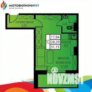 1-к квартира, вторичка, 31м2, 12/12 этаж