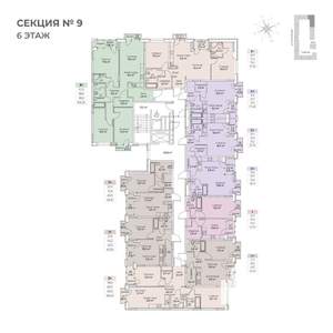 2-к квартира, строящийся дом, 45м2, 6/6 этаж
