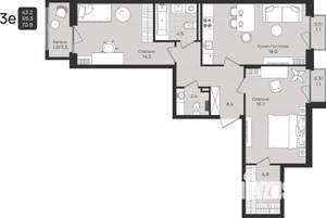 3-к квартира, вторичка, 71м2, 4/6 этаж