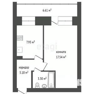 1-к квартира, вторичка, 37м2, 14/16 этаж