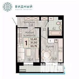 1-к квартира, вторичка, 34м2, 6/8 этаж