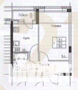 1-к квартира, вторичка, 29м2, 2/5 этаж
