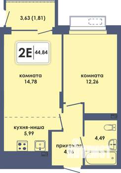 2-к квартира, вторичка, 45м2, 8/10 этаж