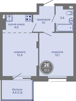 2-к квартира, вторичка, 37м2, 8/26 этаж