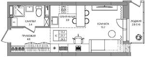 Студия квартира, вторичка, 27м2, 2/9 этаж