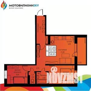 3-к квартира, вторичка, 56м2, 2/8 этаж