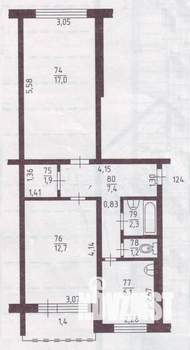2-к квартира, вторичка, 43м2, 3/5 этаж