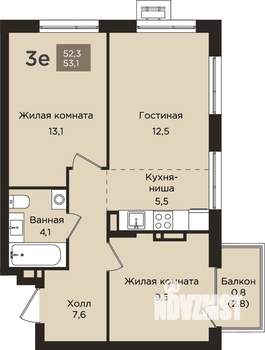 3-к квартира, вторичка, 53м2, 3/9 этаж