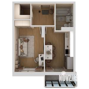 1-к квартира, вторичка, 37м2, 5/9 этаж