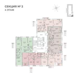 1-к квартира, строящийся дом, 43м2, 4/6 этаж