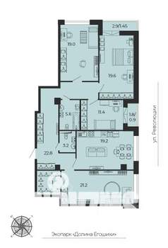 4-к квартира, сданный дом, 129м2, 7/25 этаж