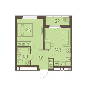 2-к квартира, вторичка, 38м2, 8/16 этаж