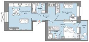 2-к квартира, вторичка, 62м2, 2/8 этаж