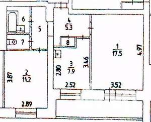2-к квартира, вторичка, 50м2, 3/10 этаж