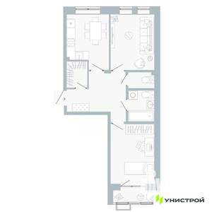 2-к квартира, вторичка, 55м2, 3/5 этаж